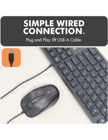 Combo Teclado y Ratón X9 con Cable + Alfombrilla Ergonómica