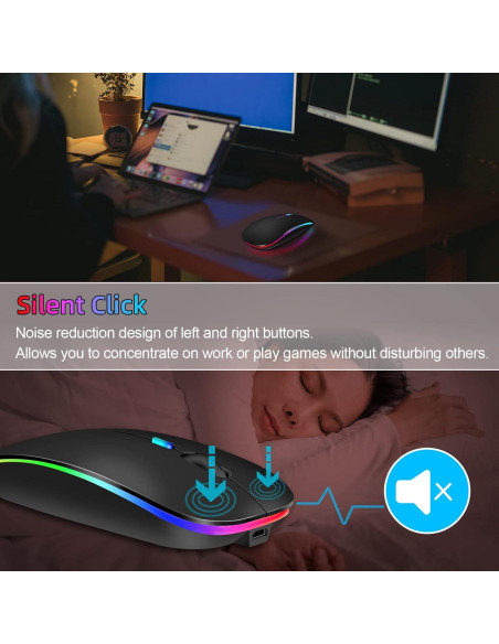 Ratón Inalámbrico Oukpatee 2024 Bluetooth y USB-C 1600DPI