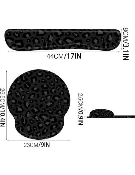 Juego de Almohadillas Ergonómicas Deokke para Muñeca - Negro