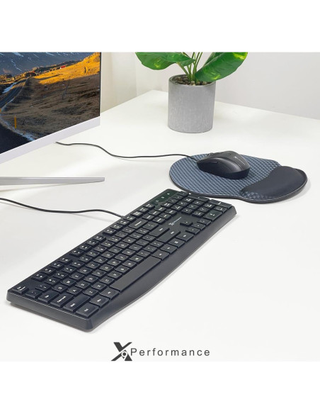 Combo Teclado y Ratón X9 con Cable + Alfombrilla Ergonómica