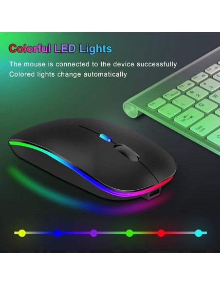 Ratón Inalámbrico Oukpatee 2024 Bluetooth y USB-C 1600DPI