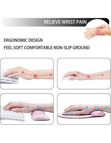 Juego de Almohadillas Ergonómicas Deokke para Muñeca - Negro