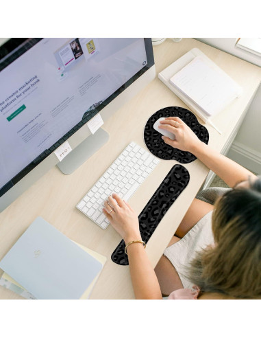 Juego de Almohadillas Ergonómicas Deokke para Muñeca - Negro