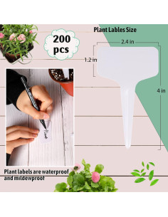 200 Etiquetas de Jardín de Plástico XGUNION 10 x 6 cm Impermeables 2