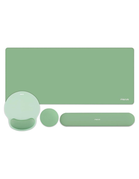 Alfombrilla de Ratón Grande y Reposamuñecas Mosiso Verde