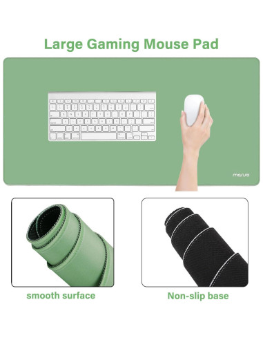 Alfombrilla de Ratón Grande y Reposamuñecas Mosiso Verde