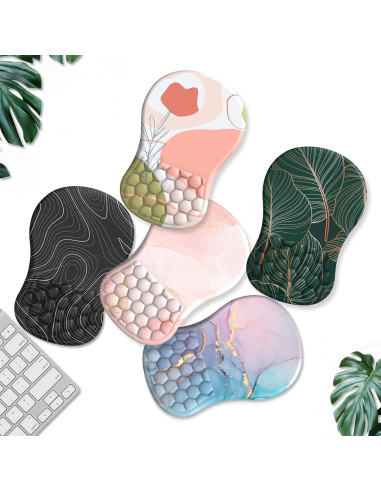 Reposamuñecas eulps Ergonómico con Alfombrilla de Ratón - Mármol Blanco