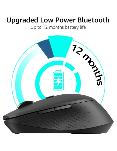 Ratón Inalámbrico Silencioso Rapoo M300G, Bluetooth 2.4GHz, 2400 DPI