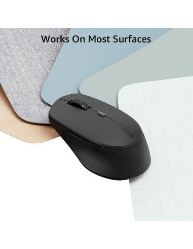 Ratón Inalámbrico Silencioso Rapoo M300G, Bluetooth 2.4GHz, 2400 DPI