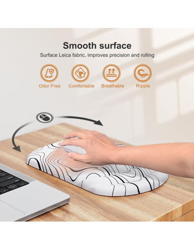 Alfombrilla de Ratón Ergonómica MOKURU con Reposamuñecas Blanco