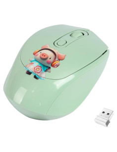 Ratón Inalámbrico Ergonómico Thanice Verde 3 DPI Ajustable