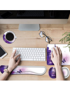 Conjunto Reposamuñecas Ergonómico BVDIKMI 4 en 1 Espuma Viscoelástica 2