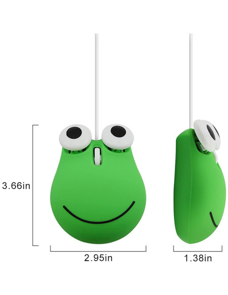 Ratón USB con Cable Sokelinn-six Rana Verde 1600 DPI