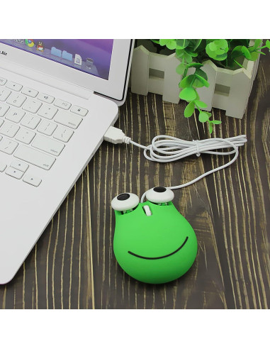 Ratón USB con Cable Sokelinn-six Rana Verde 1600 DPI