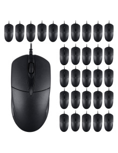 30 Ratones USB Cableados Kathfly Negros 1000 DPI Silenciosos