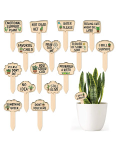 Marcadores de Plantas de Madera Huray Rayho 15-Pack Multicolor