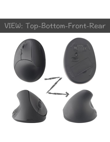 Ratón Inalámbrico Ergonómico para Zurdos URBY Negro