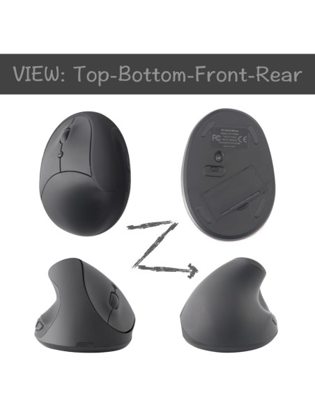 Ratón Inalámbrico Ergonómico para Zurdos URBY Negro