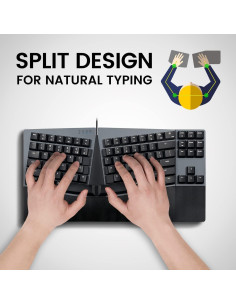 Teclado Mecánico Compacto Ergonómico Perixx PB-335 con Cable 2