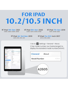 Funda de teclado OYEEICE para iPad 10.2"/10.5" - Negro 2