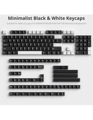 Juego de Teclas PBT Doubleshot WOB Cherry 168 Teclas para Teclado Mecánico