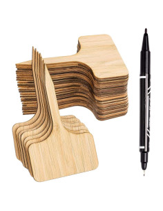 Etiquetas de Plantas de Bambú Whaline 30 Pcs con Bolígrafo