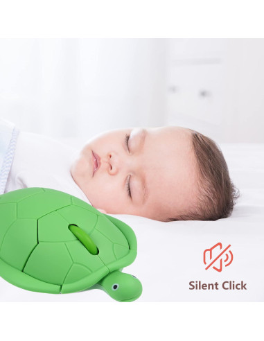 Ratón Inalámbrico Tortuga Dpisuuk Verde 1200DPI Silencioso