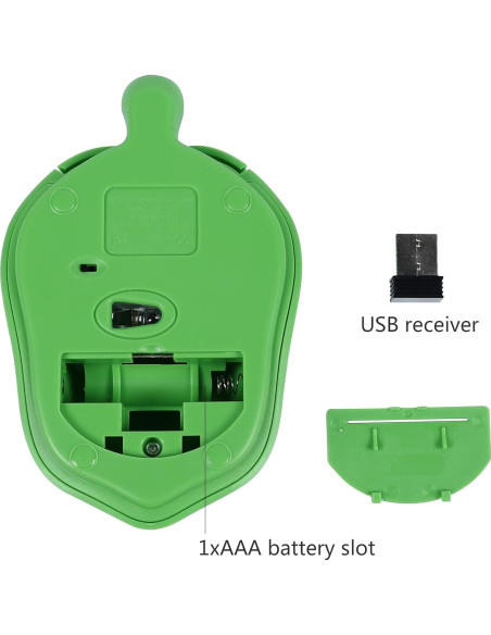 Ratón Inalámbrico Tortuga Dpisuuk Verde 1200DPI Silencioso