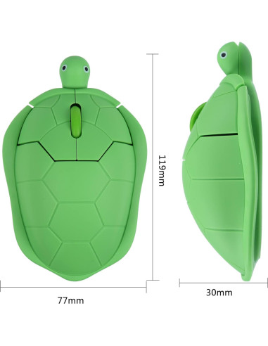 Ratón Inalámbrico Tortuga Dpisuuk Verde 1200DPI Silencioso