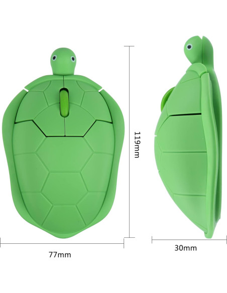 Ratón Inalámbrico Tortuga Dpisuuk Verde 1200DPI Silencioso