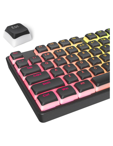 Conjunto de Teclas Pudding Negras PBT 117 Teclas XDA para Teclado Mecánico Conjunto de Teclas Pudding Negras PBT 117 Teclas XDA para Teclado Mecánico