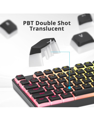 Conjunto de Teclas Pudding Negras PBT 117 Teclas XDA para Teclado Mecánico