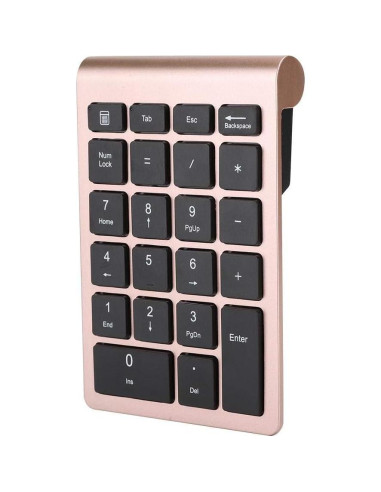 Teclado Numérico Inalámbrico V BESTLIFE 22 Teclas Oro Rosa