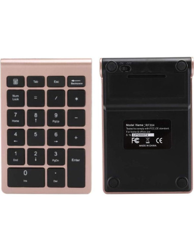 Teclado Numérico Inalámbrico V BESTLIFE 22 Teclas Oro Rosa