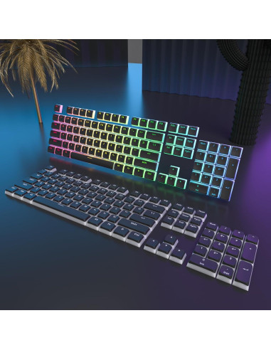 Conjunto de Teclas Pudding Negras PBT 117 Teclas XDA para Teclado Mecánico