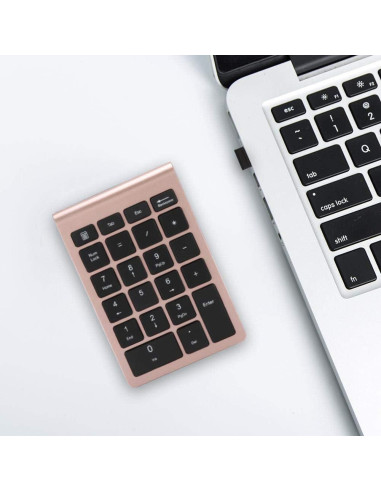 Teclado Numérico Inalámbrico V BESTLIFE 22 Teclas Oro Rosa