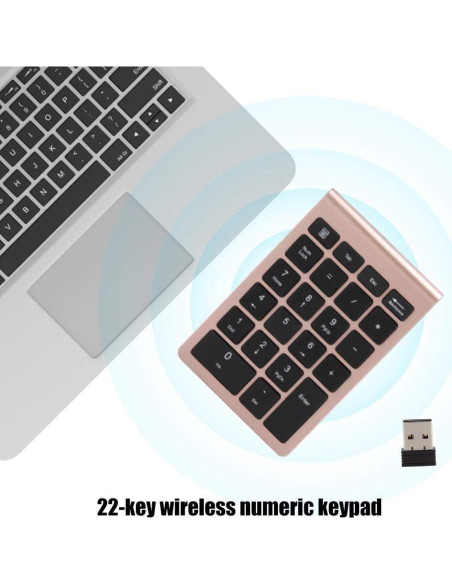 Teclado Numérico Inalámbrico V BESTLIFE 22 Teclas Oro Rosa Teclado Numérico Inalámbrico V BESTLIFE 22 Teclas Oro Rosa
