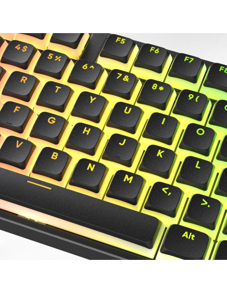 Conjunto de Teclas Pudding Negras PBT 117 Teclas XDA para Teclado Mecánico Conjunto de Teclas Pudding Negras PBT 117 Teclas XDA para Teclado Mecánico