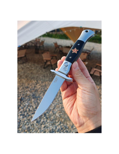 Cuchillo de bolsillo plegable Genérico X12M 9.5 cm mango negro