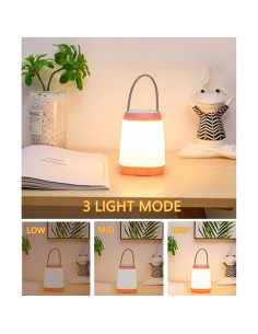 Luz Nocturna Recargable USB Hathdia Rosa 3 Modos 360 2