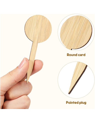 20 Etiquetas de Plantas de Bambú Tofficu - Impermeables 10x4 cm