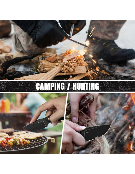 Cuchillo de hoja fija Kizer Hare D2 7.99 cm con funda