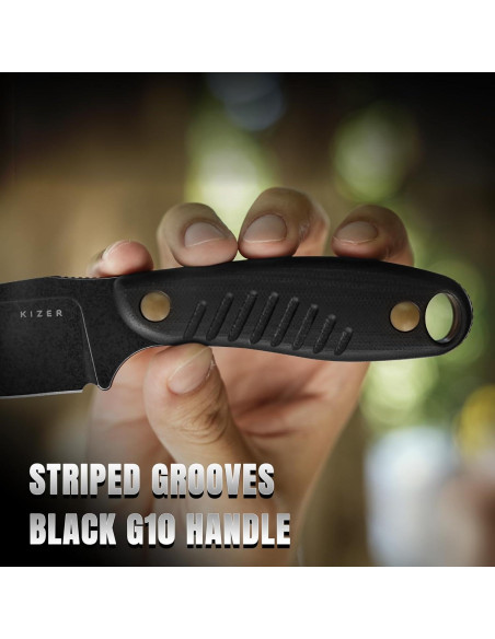 Cuchillo de hoja fija Kizer Hare D2 7.99 cm con funda