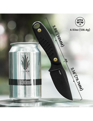 Cuchillo de hoja fija Kizer Hare D2 7.99 cm con funda