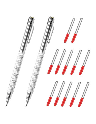 2 Piezas Scriber Carburo Tungsteno HINGTAI con 12 Puntas