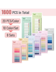 Pestañas Adhesivas Coloridas Mr. Pen 1600 Pcs Rectangulares 2