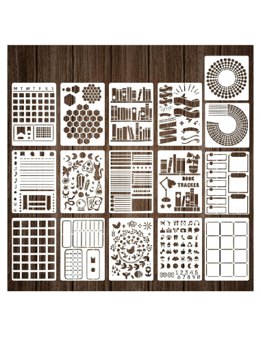 16 Piezas Plantillas para Diario Boqon - Accesorios DIY