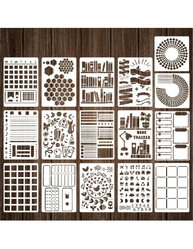 16 Piezas Plantillas para Diario Boqon - Accesorios DIY
