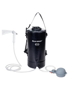 Ducha Camping CORAZÓN SALVAJE 12L con Bomba de Pie y Manguera