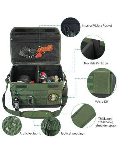 Bolsa de Almacenamiento Camping 18L PSKER Impermeable Verde Militar